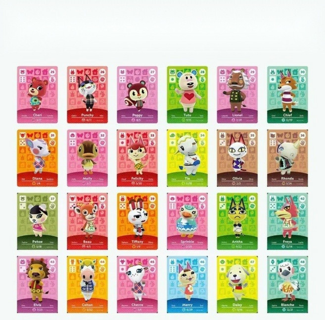 젤다 아미보 카드 파이어 엠블렘 NS 스위치 NFC 카드 태그, 24장 동물의 숲 B