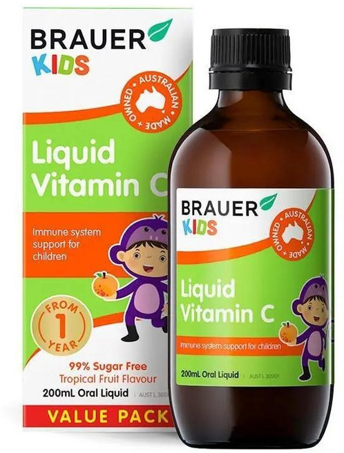 호주 브라우어 Brauer Kids Liquid Vitamin C 어린이 액상 비타민C, 6개, 200ml