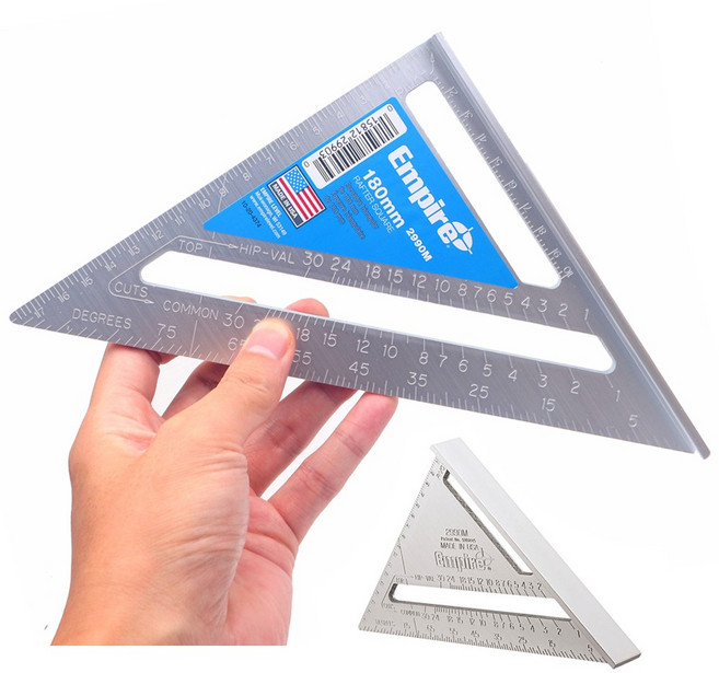 미국산 삼각 스코야 각도자 45~90도 알루미늄 마킹 눈금자 삼각자 길이 측정 자 연귀자 각도기 목공자 나무 목재 절단 목수자 각도 측정자 직각자 엠파이어 1개
