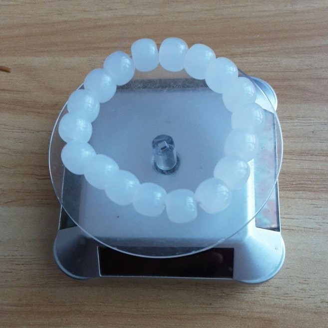 12mm 羊脂白玉老形珠手串 附證書