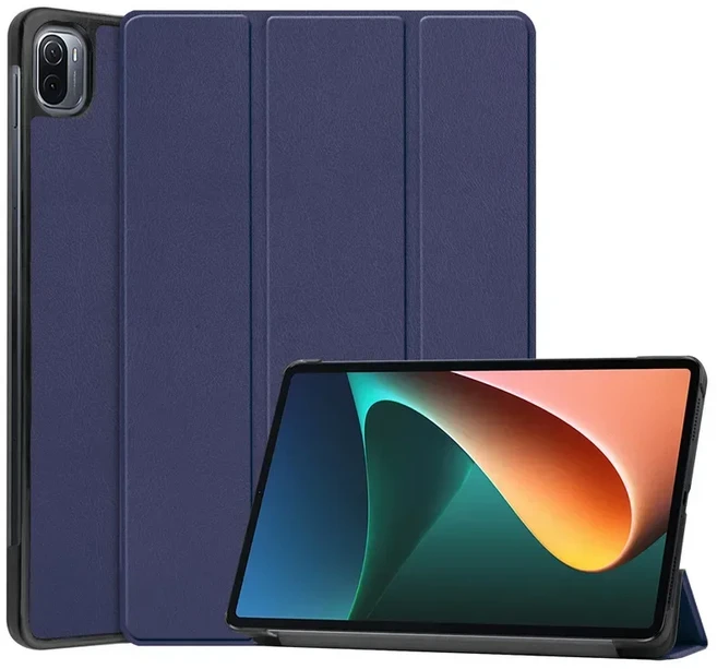샤오미 패드 5/패드5 프로 6/6 11인치용 KOK 태블릿 케이스7 접이식 PU 가죽 스마트 케이스, 05 샤오미 Pad7 Pro, 12 Dark Blue