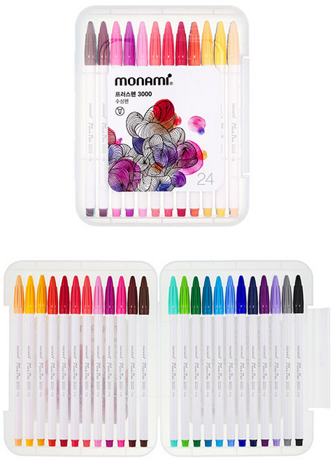 모나미 프러스펜 3000 수성펜 36색, 혼합 색상, 1개
