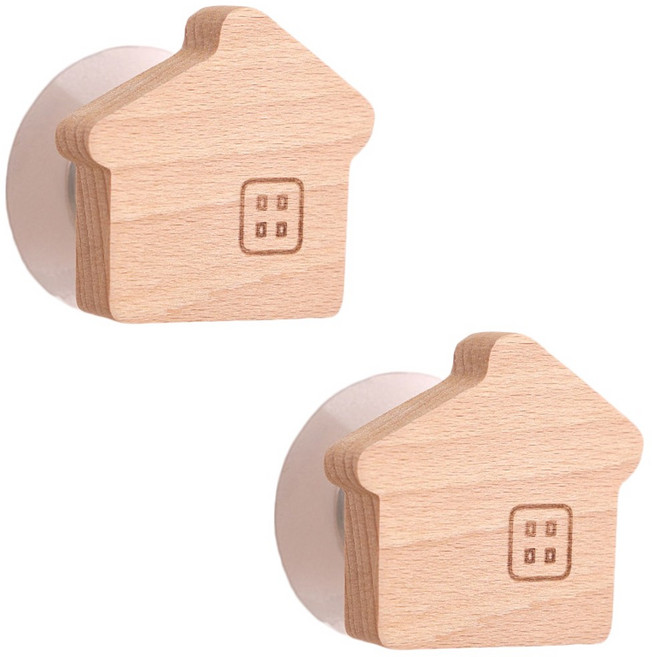 무타공 다용도 우드 후크 걸이 가방 모자 옷, 2개, 집