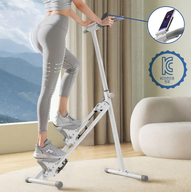 Seonsi 천국의계단 운동기구 스텝클라이머 가정용수납 가능, 화이트