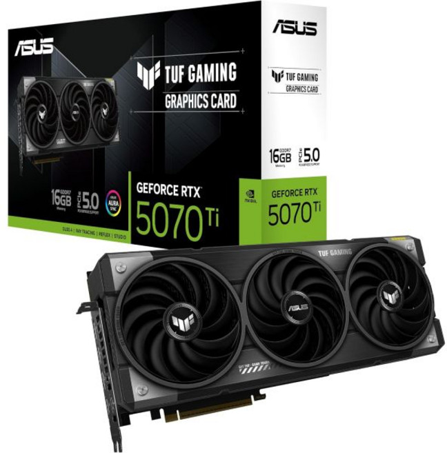 ASUS SFF 준비 프라임 지포스 RTX™ 5070 Ti OC 에디션 16GB GDDR7 그래픽 카드PCIe® 5.0 HDMI®DP 2.1 2.5 슬롯 축류 팬 듀얼 BI, TUF Gaming, RTX5070Ti|Non-OC