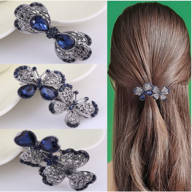 3P세트 엔틱 블루큐빅 메탈 포인트 자동핀