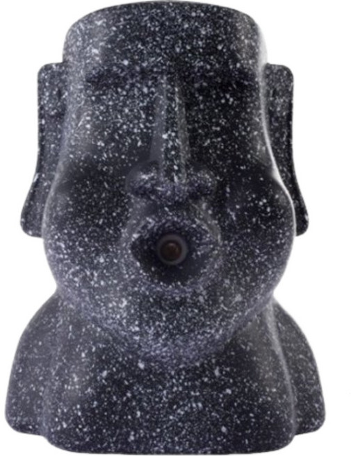 復活島摩艾石像 空氣淨化器 創意香薰機 噴霧加濕器 石人像裝飾品, 黑色, 復活島摩艾石像加濕器