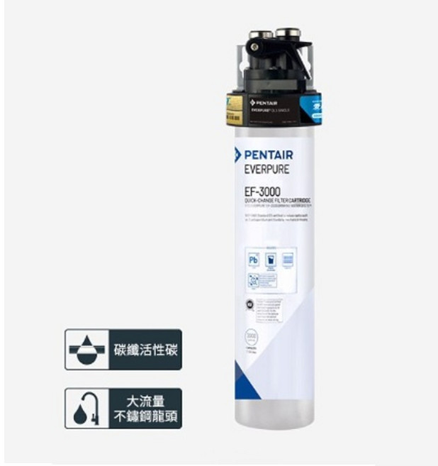 愛惠浦 PurVive-EF3000 淨水設備 - 濕式碳織活性碳淨水器, 單管不需安裝