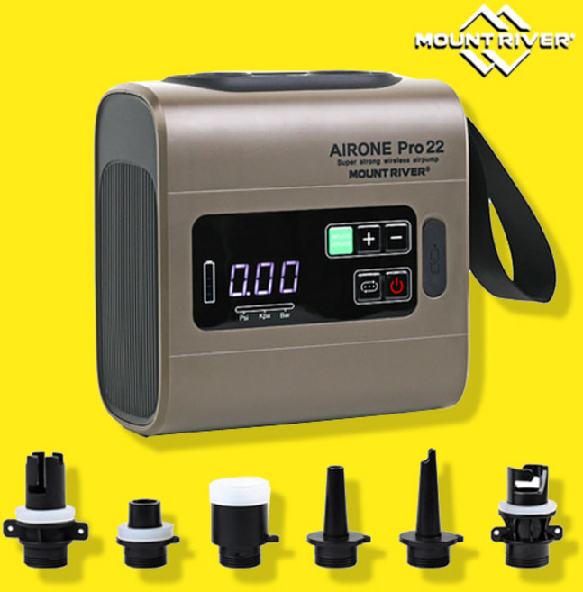 마운트리버 에어원 프로 22 에어펌프 무선 C타입 무선 전동펌프 에어텐트 매트 보트 사용, 1개