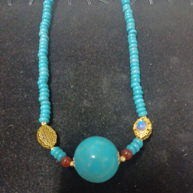 老礦綠松石轉運珠項鍊