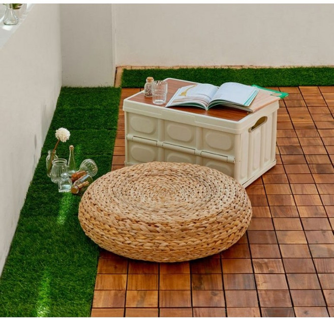 문고리닷컴 아카시아 원목마루 조립식 데크타일 조립마루 9슬롯 월넛색상, 30개, 9슬롯 월넛