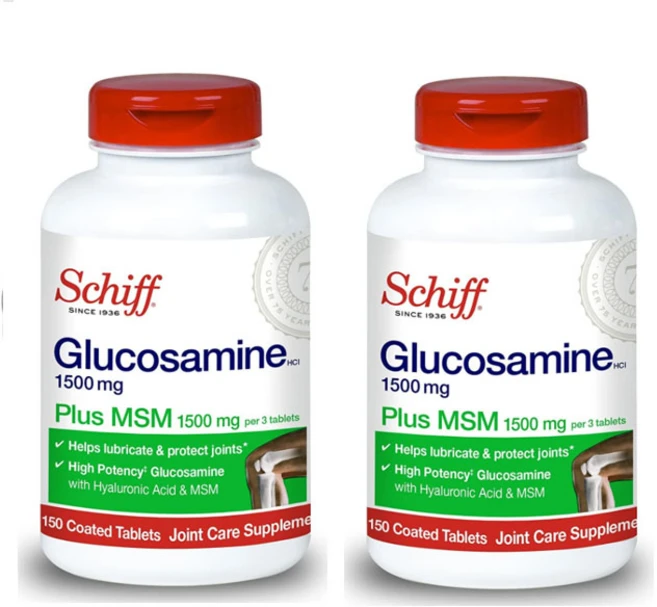 Schiff 글루코사민 1500mg 플러스 MSM 및 히알루론산 150정 - 관절 보충제 (2팩), 2개 - 쿠팡