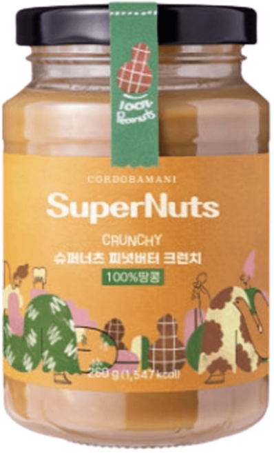 최화정 땅콩버터 슈퍼너츠 땅콩 100% 피넛버터 크런치, 260g, 1개