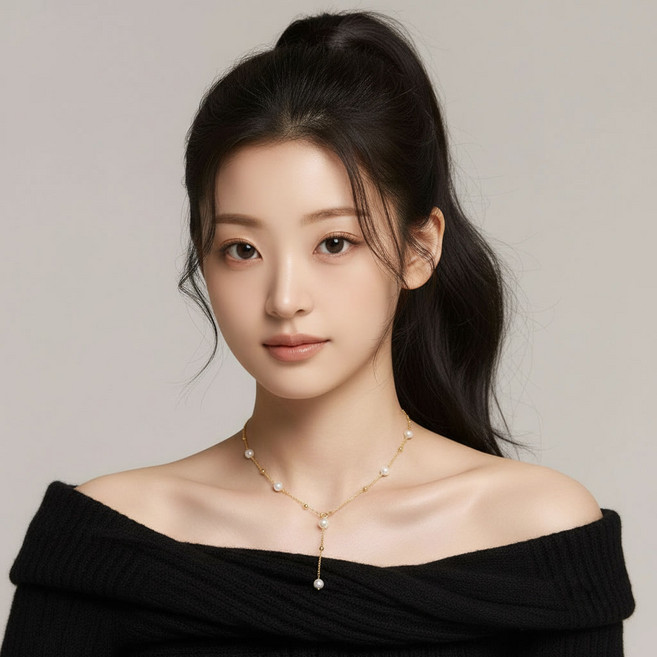 루미에르 진주 Y목걸이