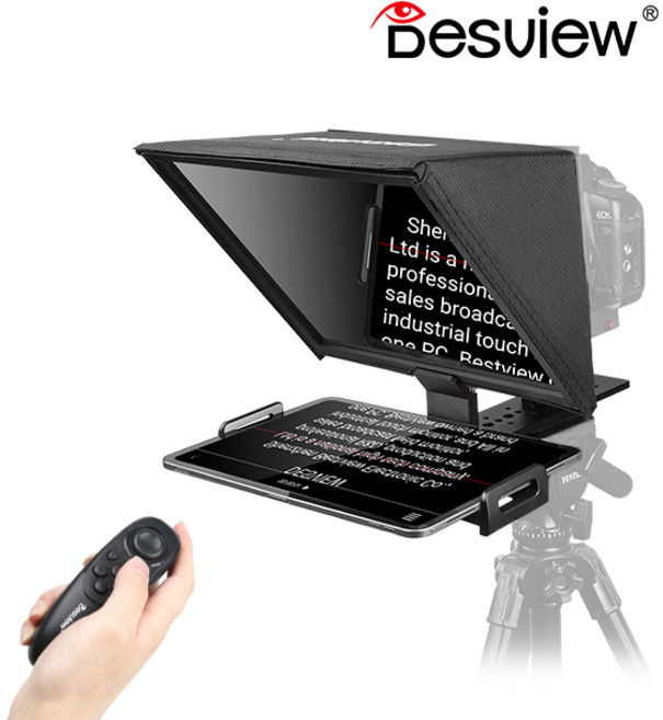 (데스뷰) T12 텔레프롬프터 스마트폰 아이패드 호환 태블릿 거치 12인치, 1개