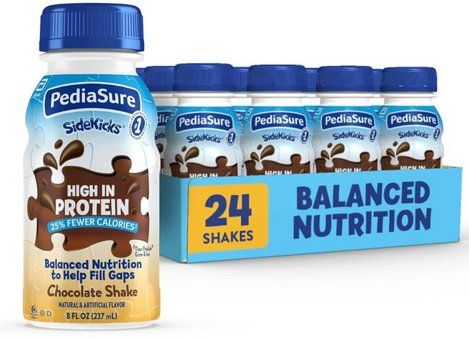 페디아슈어 사이드킥스 단백질 쉐이크 영양소 부족을 메우는 데 도움이 되는 주요 영양소와 단백질 바닐라, 237ml, 24개