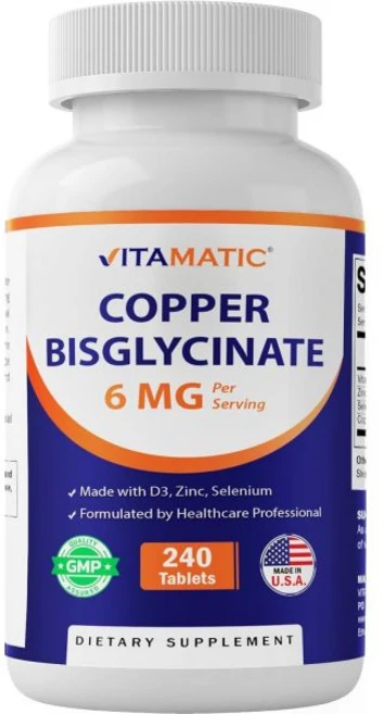 셀레늄 Vtamatc Copper Bsglycnate 6 mg Made wth Vtamn D3 2000 U Znc 50mg Selenum 50mcg 240 Tablets Non, 비타민 D3 2000 IU 아연 50mg 셀레늄 50m, 1개, 240정 - 쿠팡