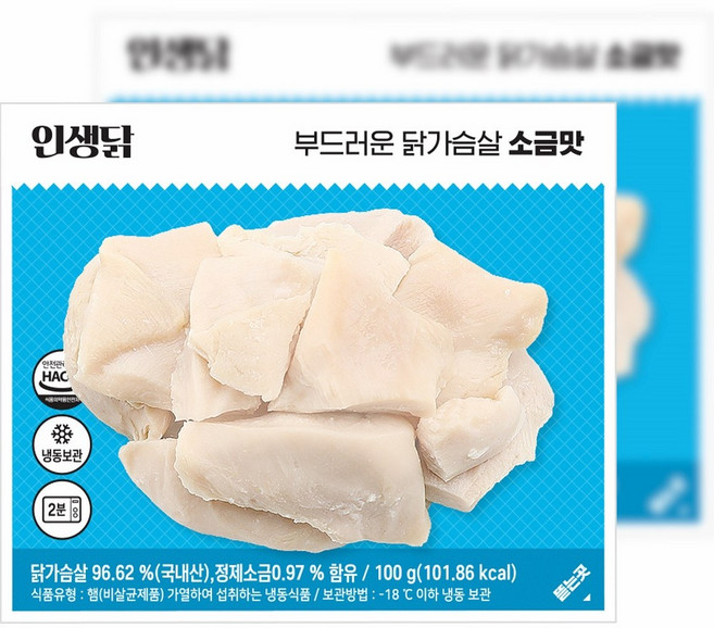 인생닭 부드러운 닭가슴살 소금맛, 30개, 100g