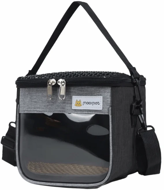 휴대용 애완동물 이동 가방 투명한 통기성 친칠라 야외 케이지 메신저 백 넓은 공간 햄스터 여행 캐리어, 04 Grey-M