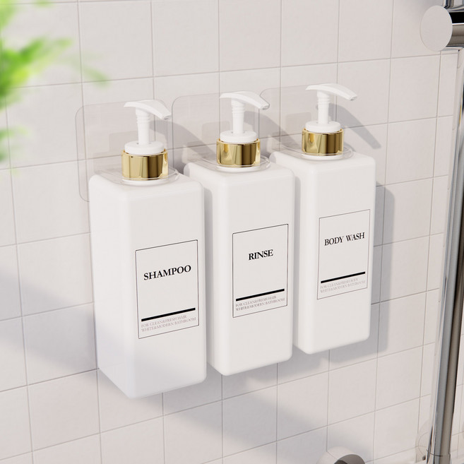 [3개세트] 모든집 투명 공중부양 샴푸걸이 디스펜서 홀더, 1세트, 투명벽후크 3p세트