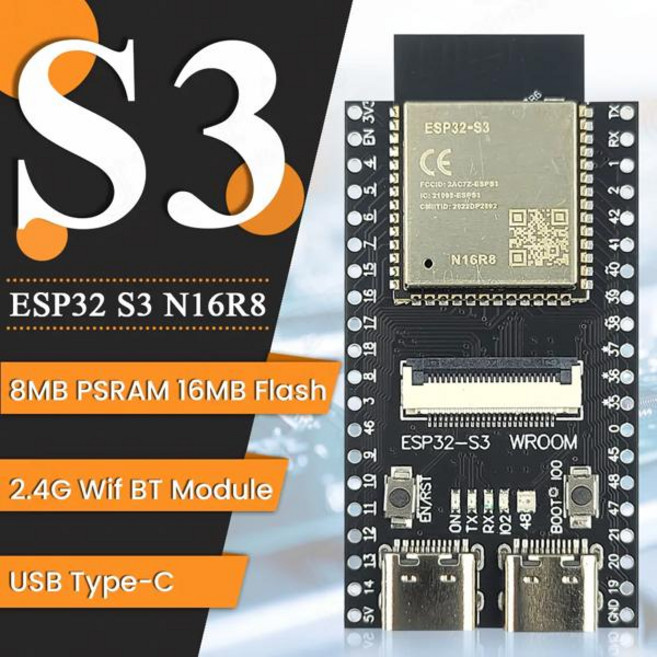 캠 개발 보드 2.4G 와이파이 BT 카메라 모듈 OV2640 OV5640 8MB PSRAM 16MB 플래시 ESP32-S3 N16R8 ESP32 S3 N16R8, [01] 옵션1, 1