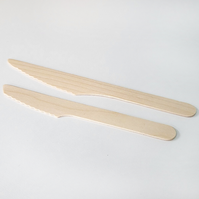 [이지앤] 일회용 나무 칼 나이프 160mm 벌크포장, 3세트, 100개입