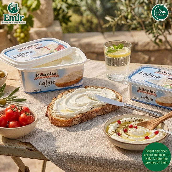 Turkish-Style Halal Labneh Cream Cheese Spread 터키식 할랄 라브네 크림치즈 스프레드, 1개, 401g