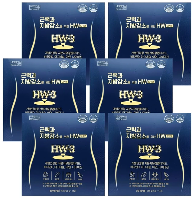 주영엔에스 근력과 지방감소를 위한 오곡맛 단백질 저분자유청펩타이드 HW-3, 6개, 350g - 쿠팡