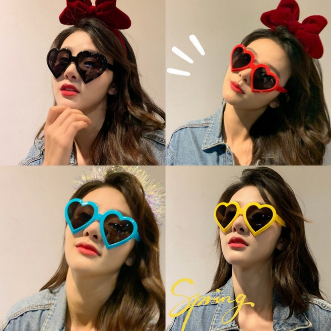 하트 선글라스 파티 안경 6color 인생네컷 소품, 블루