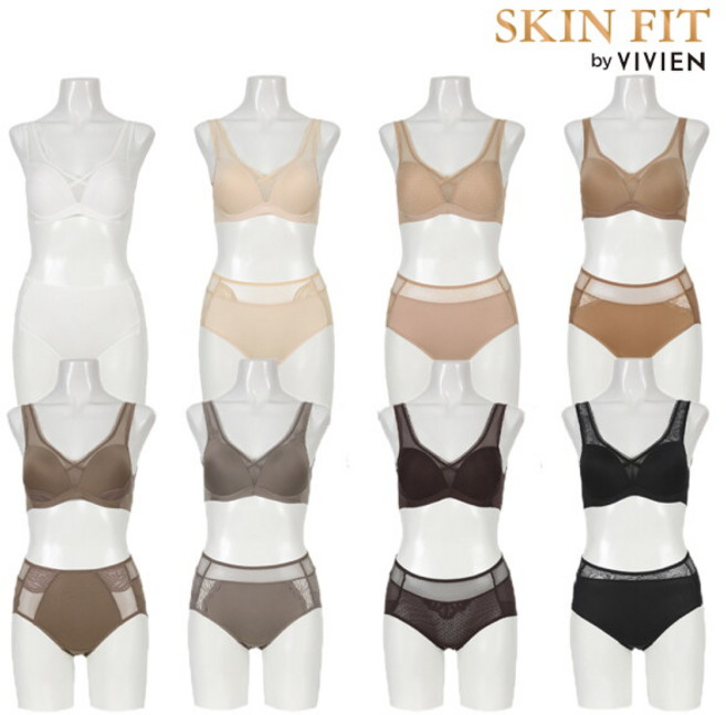 [비비안] 스킨핏 누디 보정 패키지 노와이어 브라팬티세트 16종
