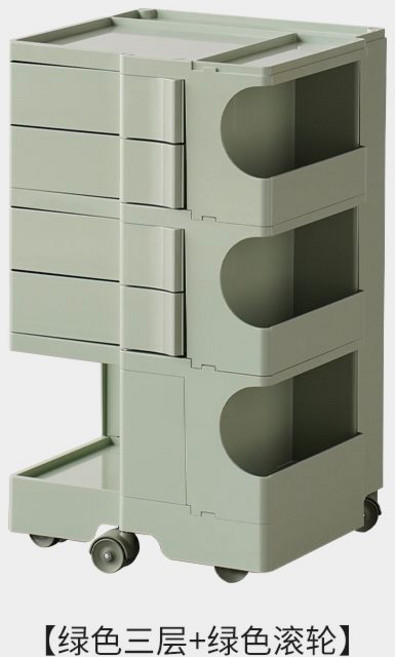 B-line 비라인 보비트롤리 만능 다기능 다용도 트롤리 미용실웨건, 민트 3단