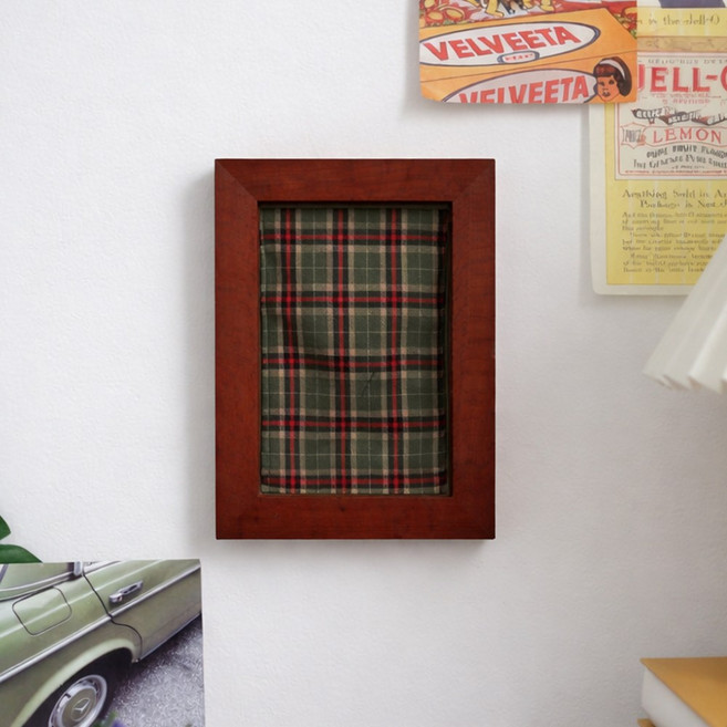 케이트가든 우드 스위치 가리개 콘센트 패브릭 커버, 그린체크+다크소나무