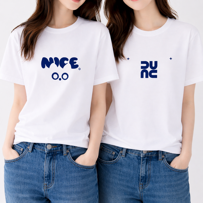 더톡톡 여름 여성 면반팔티 2장