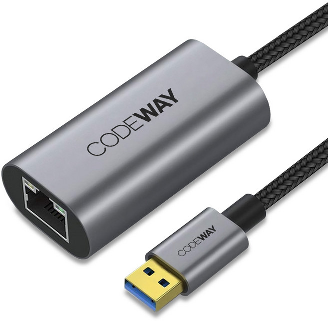 코드웨이 노트북 랜선 연결 젠더 USB 유선 랜카드, 3.0 to LAN, 1개