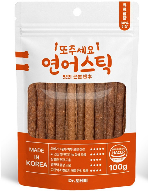 닥터도레미 또주세요 강아지 소프트 스틱 져키 4종 고기 듬뿍 말랑한 간식 100g, 1개, 연어스틱