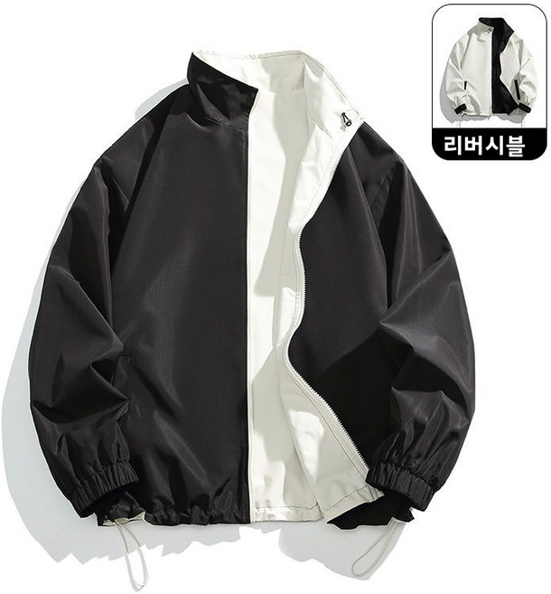 COSYEVNO 봄가을 차이나 리버시블 재킷 남녀공용 바람막이 캐주얼 트레이닝 점퍼
