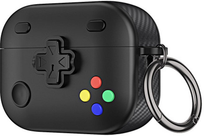 데일로엔 오토락 게임기 에어팟 호환 하드 케이스, 블랙, 에어팟 프로 1세대