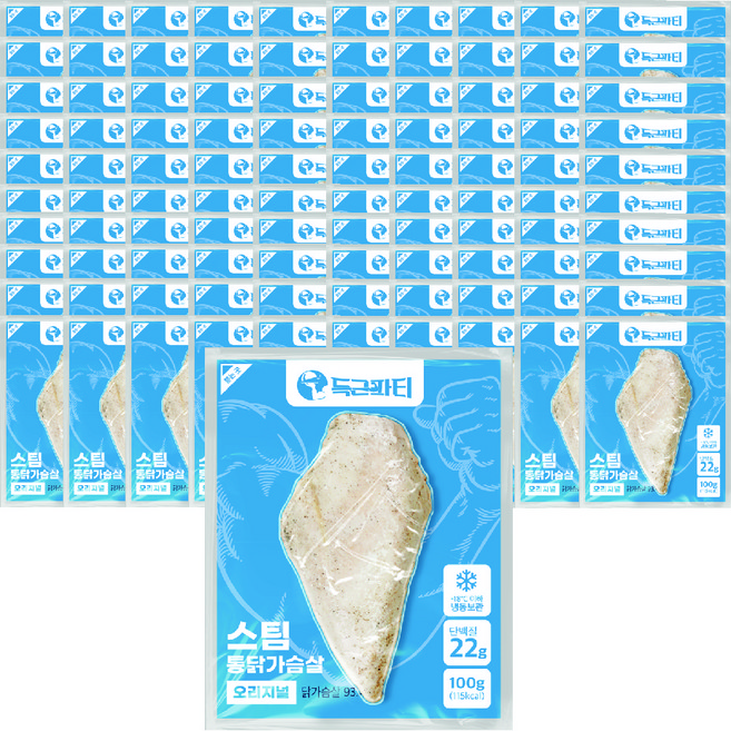 득근파티 통 닭가슴살 오리지널, 50개, 100g