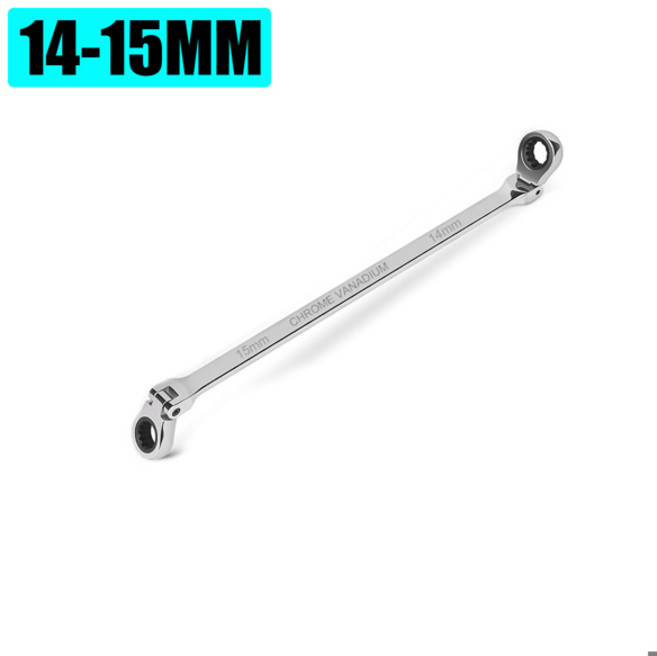 엑스트라 롱 플렉스 래칫 렌치 세트 더블 박스 엔드 메트릭 8 19MM CR V 스틸, [05] 14mm-15mm