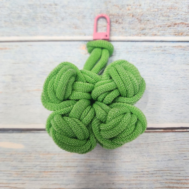 라온맘 양말목 네잎클로버 키링 DIY 수험생 수능선물 합격선물, 1개, 02_연그린