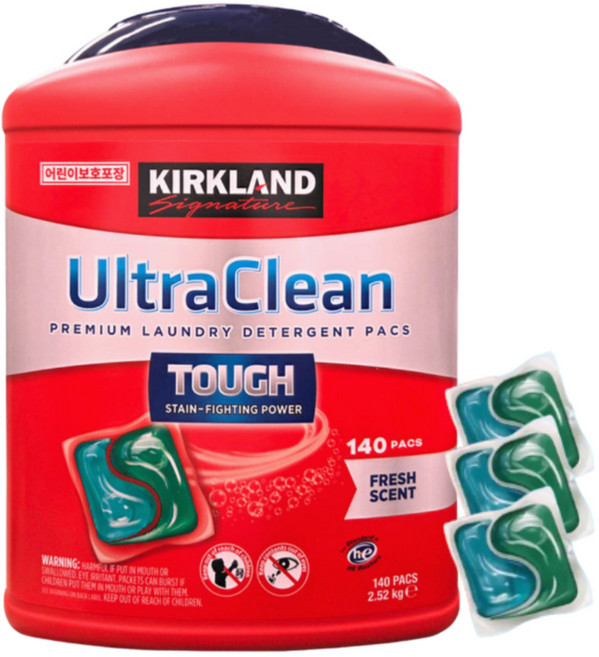 커클랜드 시그니처 울트라클린 캡슐세제 140팩 코스트코 프리미엄 세탁세제, 1박스