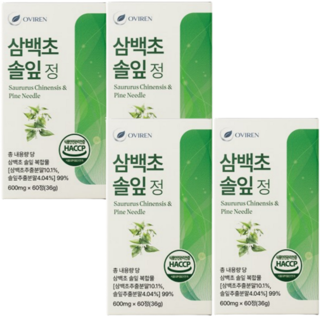 오비렌 삼백초 솔잎 추출물 99%, 4개, 60정