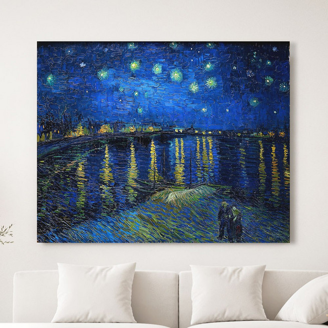 세잔느화실 고급 거실 반 고흐 론강의별밤 명화액자