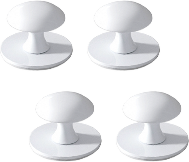 리빙로드 무타공 가구 서랍 부착식 손잡이, 4개, 화이트
