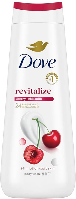 도브 리바이탈라이전트 바디워시 Dove Revitalizante Long Lasting Gentle Women's Body Wash 체리 치아밀크향 591ml, 1개, 567g - 쿠팡