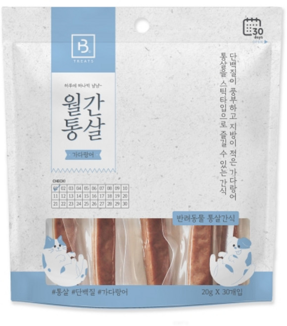 브리더랩 반려동물 월간통살 스틱타입 간식, 가다랑어, 600g, 1개