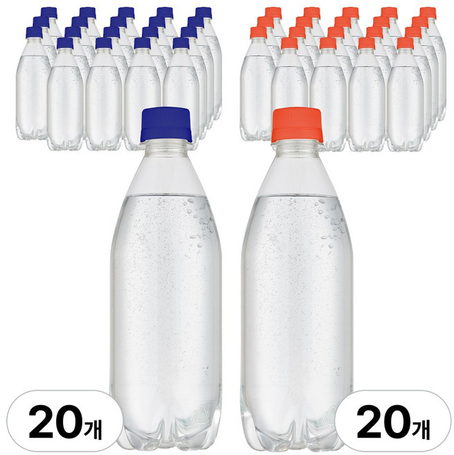 라인바싸 탄산수 플레인+자몽, 40개, 500ml