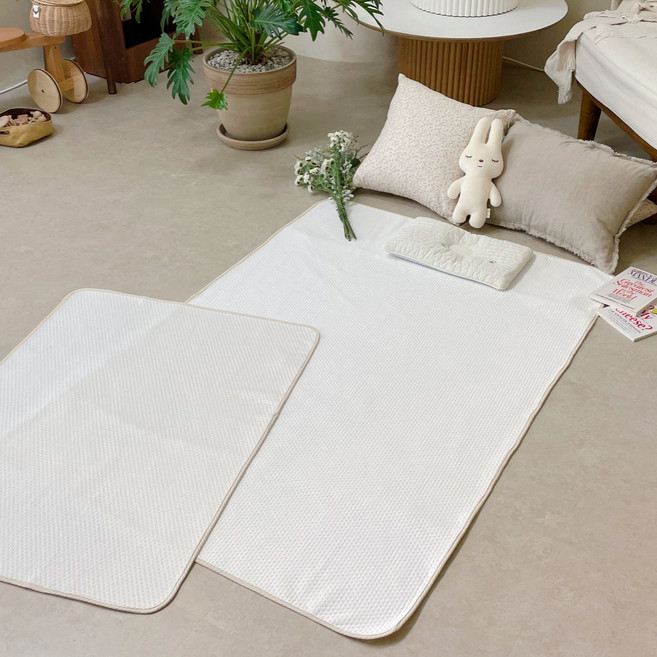 그로우제이 신생아 방수요 아기 어린이 방수패드 방수매트, 밤부화이트