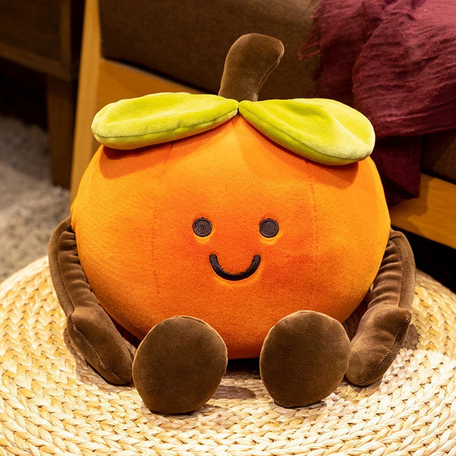jell英國仿真花生毛絨玩具柿子公仔超軟娃娃生日禮物小紅書同款女, 1個, 柿子:40cm