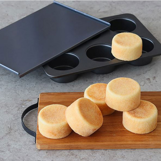 코타 실리콘코팅 원형 잉글리쉬머핀틀 식빵틀 베이팅틀, 1개